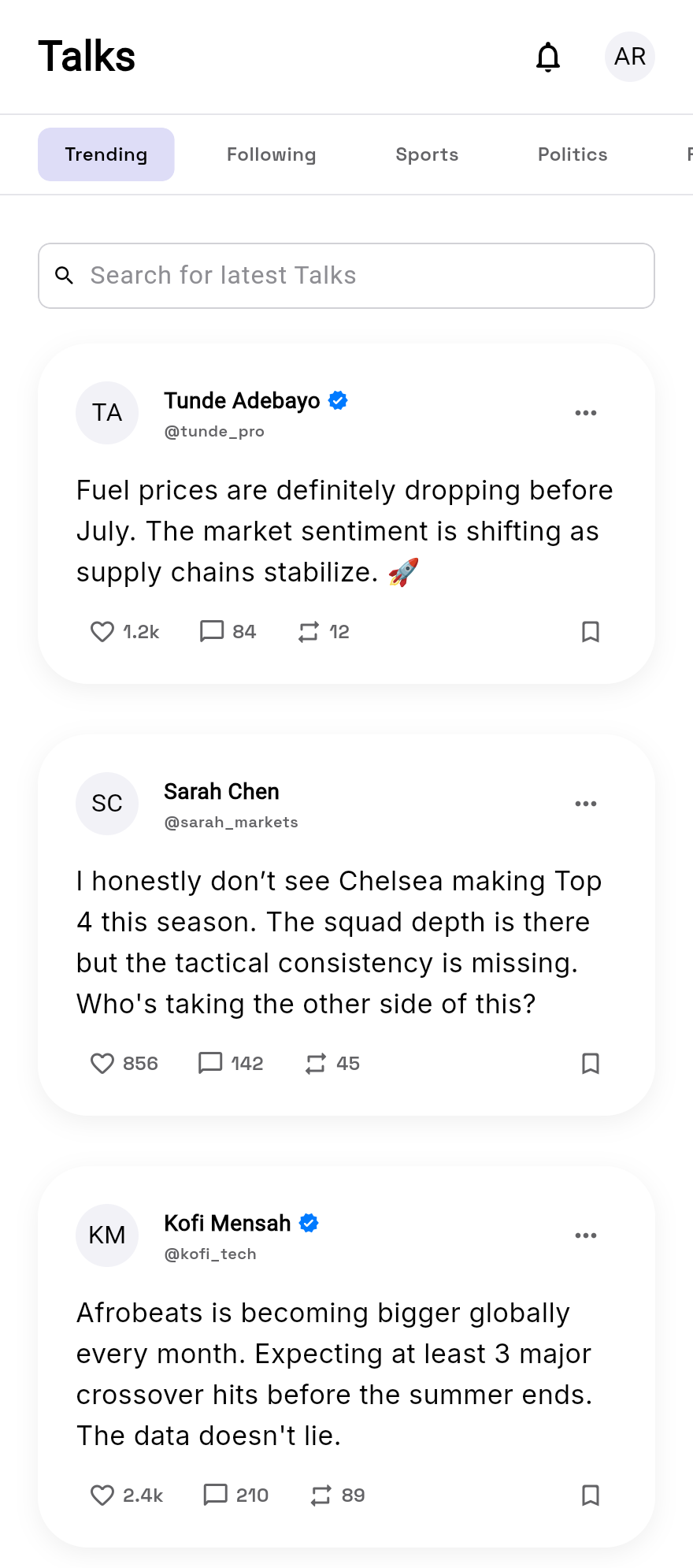 TPredMarket Home Screen